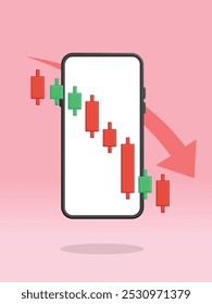 Smartphone Stocks Gráfico de Precio Flecha abajo