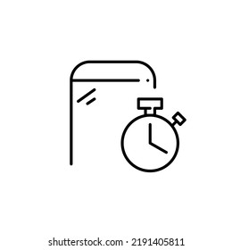 Smartphone stopwatch app. Pixel perfect, editable stroke line