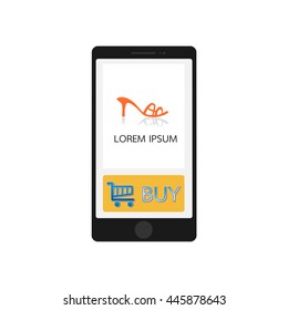 Smartphone with store app, elegant design. Clean and modern style. Vector illustration. EPS10 