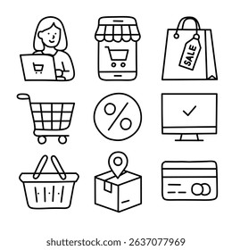 A smartphone with a store awning and a shopping cart icon, representing a mobile shopping app.