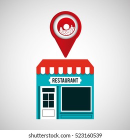 smartphone store donut app location vector illustration eps 10