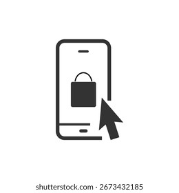 Elemento de smartphone e loja para design de logotipo de compras on-line
