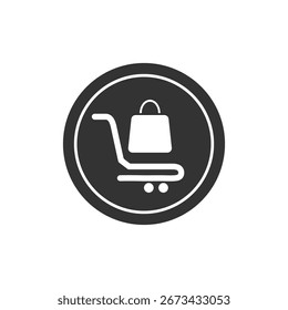 Elemento de smartphone e loja para design de logotipo de compras on-line