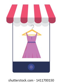 Smartphone and store icon design vector illustration