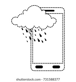 smartphone with storm cloud weather application