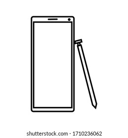 smartphone with stylus pen vector for any purposes on white background