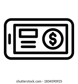 Smartphone subscription icon. Outline smartphone subscription vector icon for web design isolated on white background