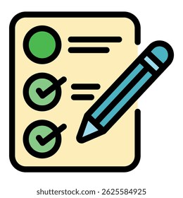Smartphone subscription list icon. Outline smartphone subscription list vector icon color flat isolated
