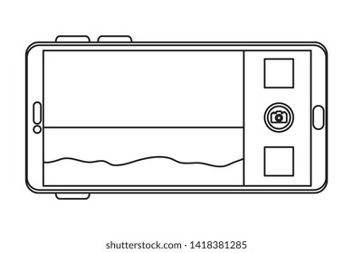 smartphone with summer beach seascape scene