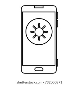 smartphone with sun weather application
