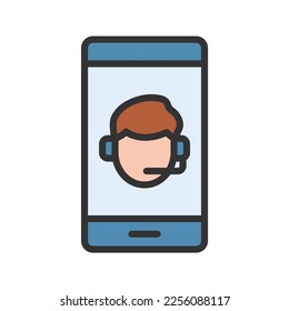 Smartphone Support Icon vector image. Suitable for mobile apps, web apps and print media.