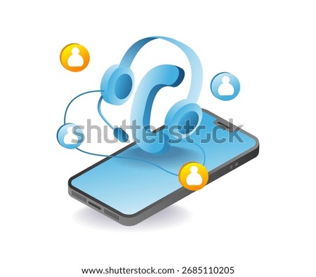 smartphone support service icon for customer care