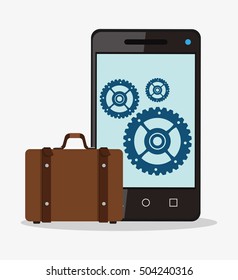 Smartphone and suticase to travel design
