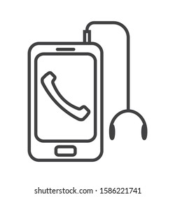 smartphone switch icon. line vector editable stroke.
