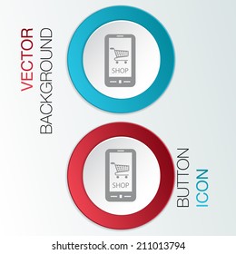 smartphone with the symbol cart online store