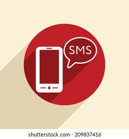 smartphone with the symbol of  cloud of sms dialogue