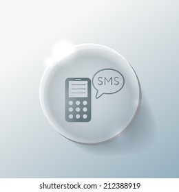 smartphone with the symbol of cloud of sms dialogue