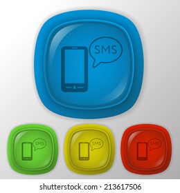 smartphone with the symbol of  cloud of sms dialogue