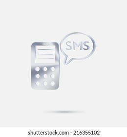 smartphone with the symbol of cloud of sms dialogue