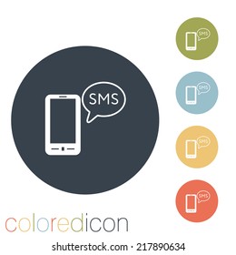 smartphone with the symbol of  cloud of sms dialogue