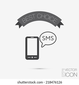 smartphone with the symbol of  cloud of sms dialogue