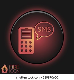 smartphone with the symbol of cloud of sms dialogue