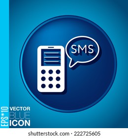 smartphone with the symbol of cloud of sms dialogue