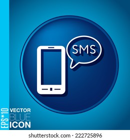 smartphone with the symbol of  cloud of sms dialogue