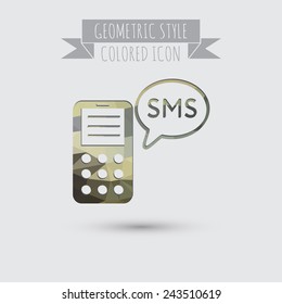 smartphone with the symbol of cloud of sms dialogue