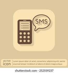smartphone with the symbol of cloud of sms dialogue