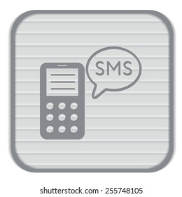 smartphone with the symbol of cloud of sms dialogue