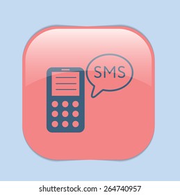 Smartphone with the symbol of cloud of sms dialogue