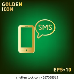 smartphone with the symbol of  cloud of sms dialogue