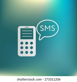 smartphone with the symbol of cloud of sms dialogue