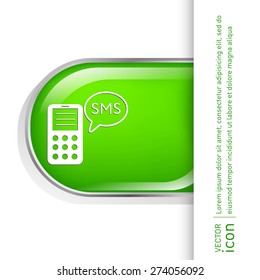 Smartphone with the symbol of cloud of SMS dialogue icon