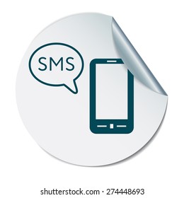 smartphone with the symbol of  cloud of sms dialogue