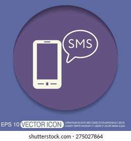smartphone with the symbol of  cloud of sms dialogue