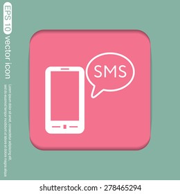 smartphone with the symbol of  cloud of sms dialogue
