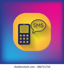 smartphone with the symbol of cloud of sms dialogue