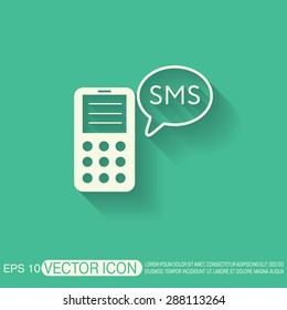 smartphone with the symbol of cloud of sms dialogue