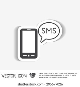 smartphone with the symbol of  cloud of sms dialogue