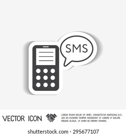 smartphone with the symbol of cloud of sms dialogue