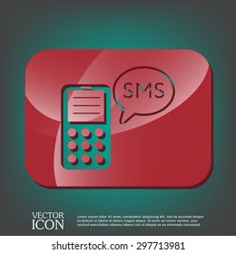 smartphone with the symbol of cloud of sms dialogue