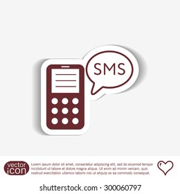 smartphone with the symbol of cloud of sms dialogue