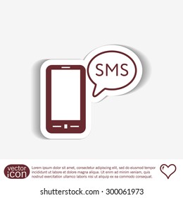 smartphone with the symbol of  cloud of sms dialogue