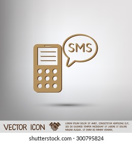 smartphone with the symbol of cloud of sms dialogue