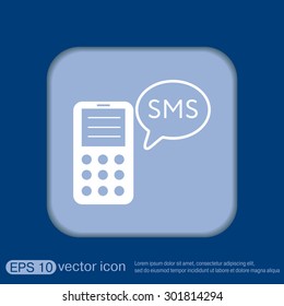 smartphone with the symbol of cloud of sms dialogue
