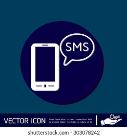 smartphone with the symbol of  cloud of sms dialogue