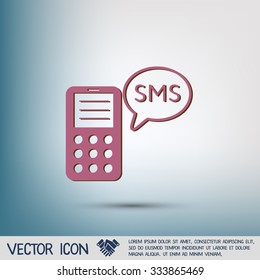 smartphone with the symbol of cloud of sms dialogue