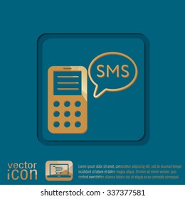 smartphone with the symbol of cloud of sms dialogue